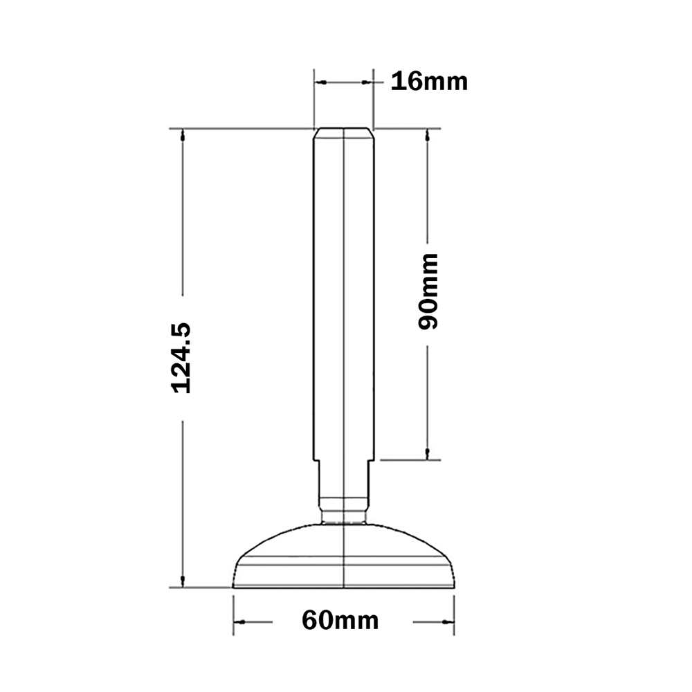 30-M16D60-0 MODULAR SOLUTIONS FOOT PAD - 60MM X M16 NBR ANTI-SLIP PAD